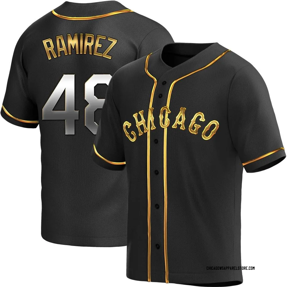 Men's Replica Black Golden Yohan Ramirez Chicago White Sox Alternate